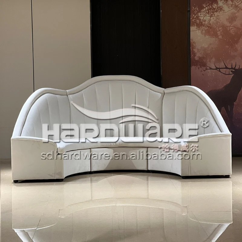 Luxury High Back Design Semi Circle Shape Loveseat Event Hotel Restaurant Wedding Stage Sofa