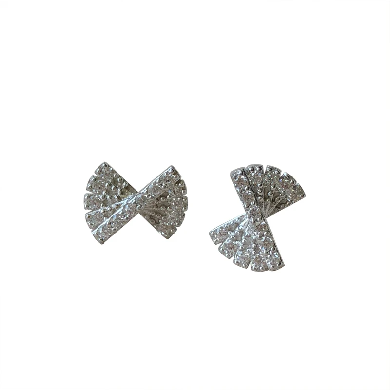 Manufacturer Wholesale Designer Bow Tie Earrings 925 Sterling Silver Women Gift Earring Stud(图9)