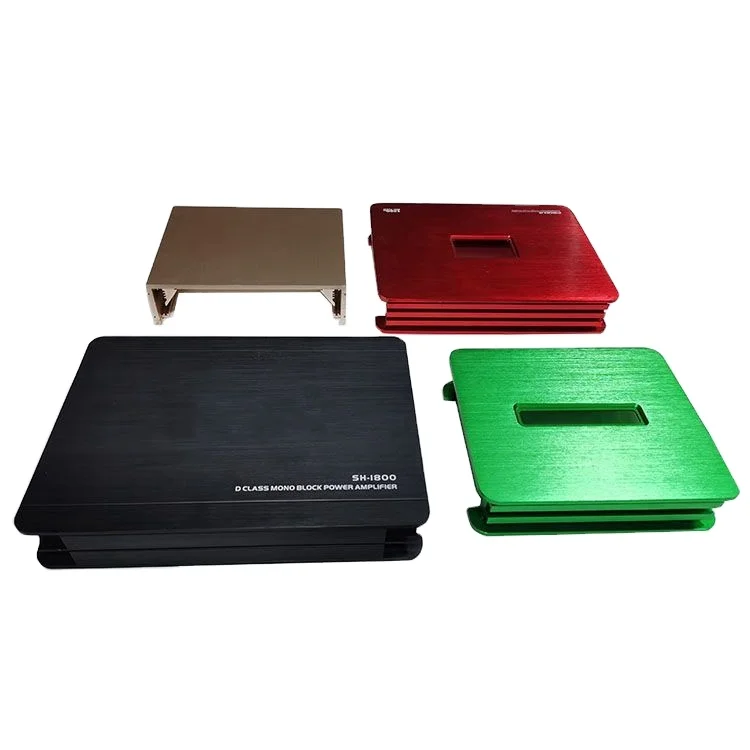 Custom CNC Lathe Service Metal Processing Anodized Aluminum Sheet Metal Case Shell Car Chassis Amplifier Aluminum Enclosure