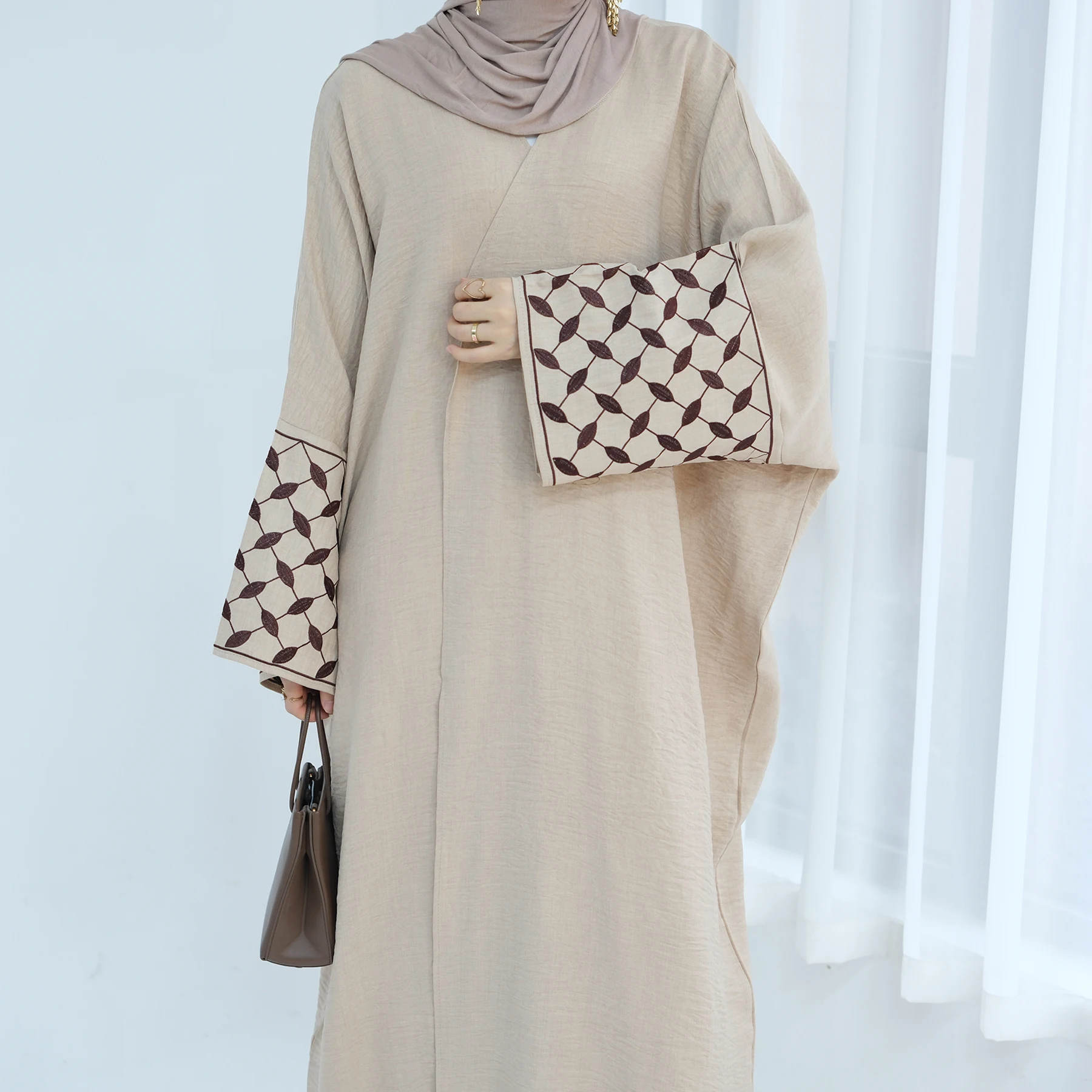 Modest Fashion Kimono Islamic Clothing Embroidery Kufiyyah Palestine Sleeves Abaya Plus Size Womens Dresses Women Muslim Dress Modest Fashion Kimono Islamic Clothing Embroidery Kufiyyah Palestine Sleeves Abaya Plus Size Womens Dresses Women Muslim Dress