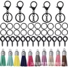 Ensemble porte-clés à pampilles en chaîne noire