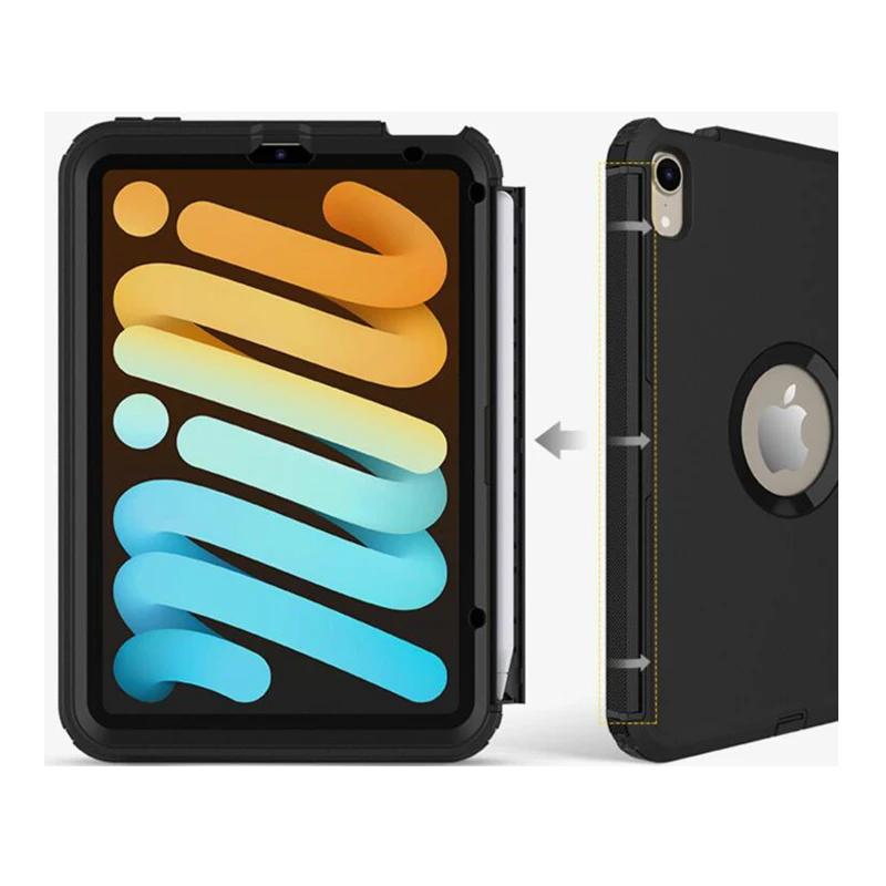 Defender Phone Case for apple ipad Mini 6 Armor Hybrid Resistant Heavy Duty Cases With Belt Clip and Box