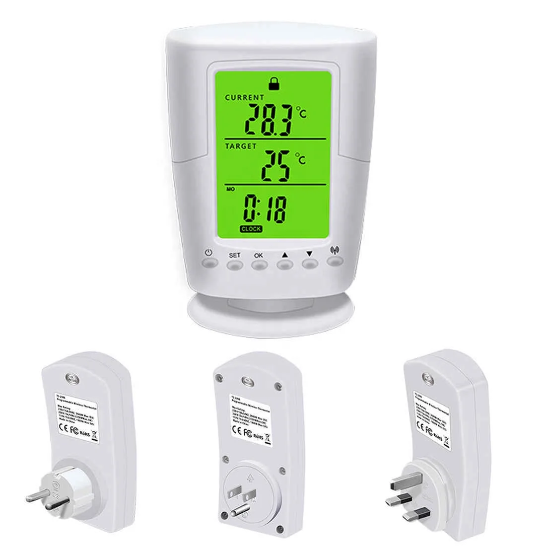 LCD Display Heating Programming Thermostat Temperature Controller+Remote Control