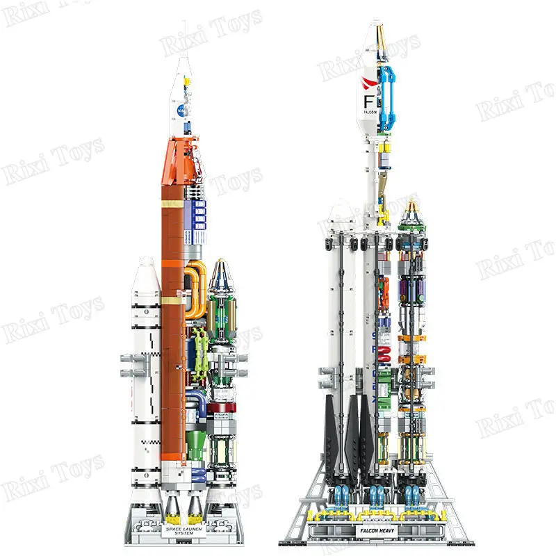 希少 I.W.G ROCKET SHIP シルバー STRANGECO Jie Star JJ9031 Saturn Model MOC Launch Platform Bricks