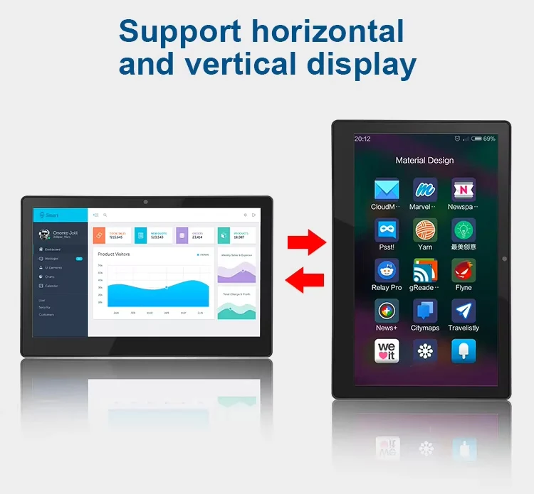 Bolinia 11.6 Inch Android Industrial Tablet IPS HD PCAP RK3288/3399 IP65 Touch Screen IP65 Win OS Industrial All in One Panel PC