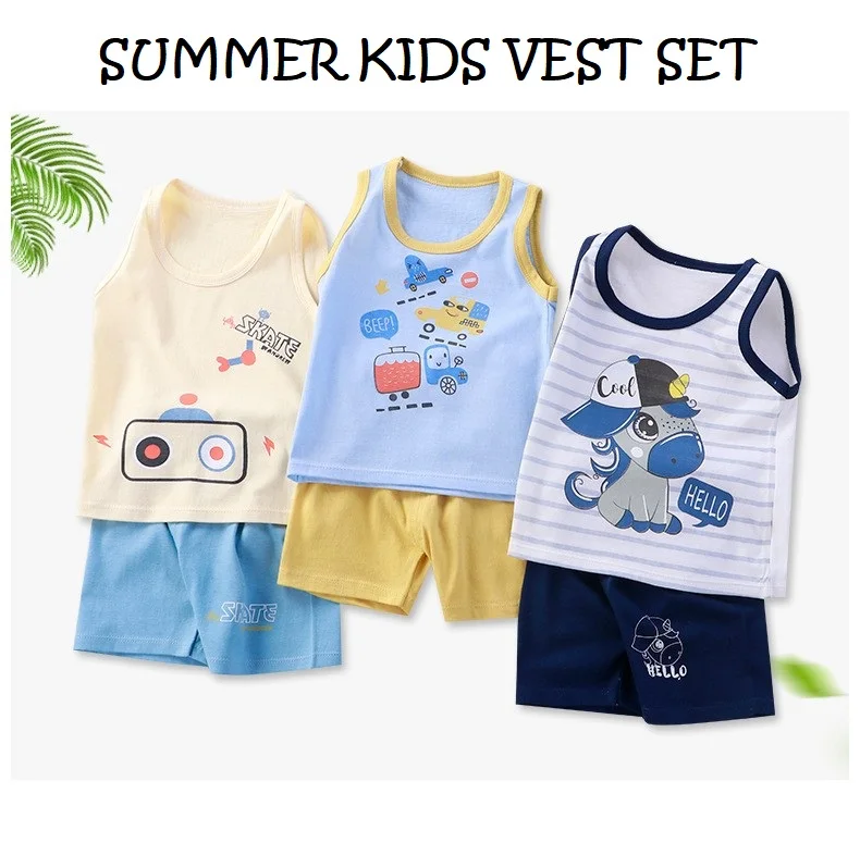 2023 Summer Short Sleeves Boys Girls Baby Set 1-5 Years 12-18 Months ...