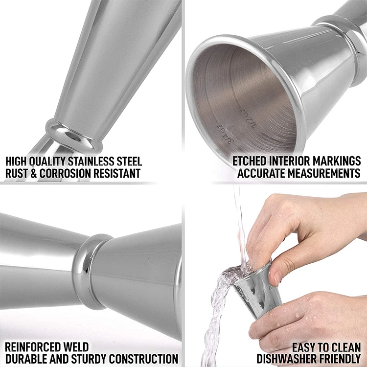 Custom Capacity Sizes Logo Ring Wine Cocktail Bar Measuring Cup