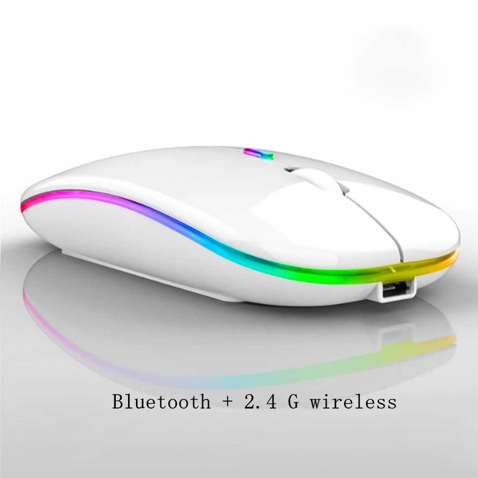 Wireless Mouse BT RGB Rechargeable for Laptop & Desktop