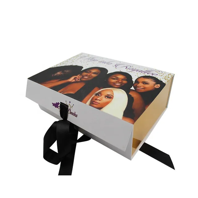 Wholesale Custom Logo Premium Luxury Cardboard Paper Gift Wig Hair Extension Magnetic Packaging Box