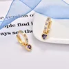 Gold-plated purple stone earrings
