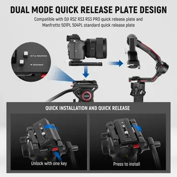 NEEWER 74" Pro Video Tripod Heavy Duty Camera Tripod With Telescopic Handle Scaled Base detail image