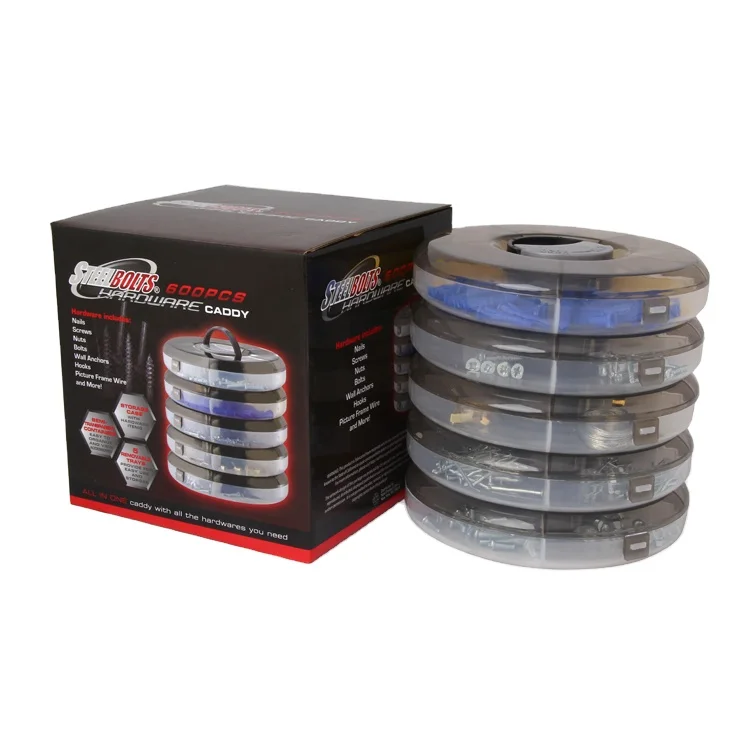 High-quality Round Five-piece Set, Including Screws, Nails, Photo Hooks of Various Specifications, and Expansion Bolts