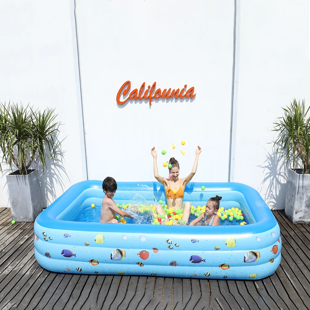 Stock supplied ready to ship PVC Inflatable piscina wholesale manufacturer kiddie pool family pool
