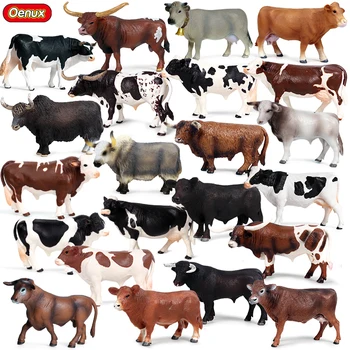 Wholesale Emulational Soild PVC Cow Yak Bull Cattle Farm Animal Toy Figurines Model Kids Educational Learning Toys