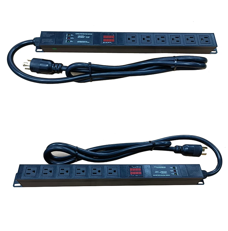 6way 30amp 240V PDU With L6-30P Industrial Plug USA PDU High power rack type intelligent PDU socket