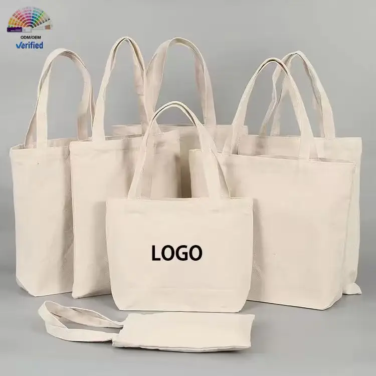 Wholesale Eco-Friendly Large Capacity Cotton Tote Bag Custom Logo Printing on Plain Canvas for Women Personalized Shopping Bag