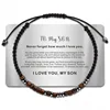 To my son steel plated password bracelet
