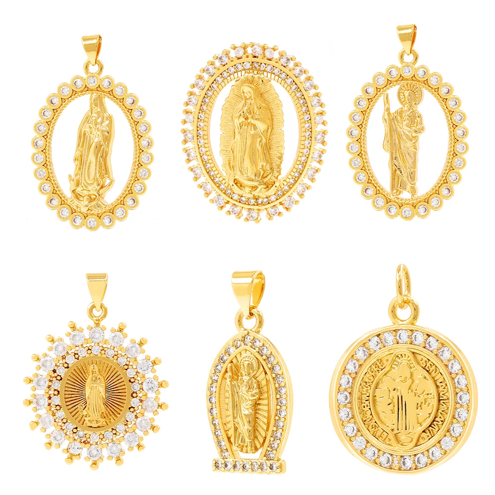 アクセサリー 24K/18K Virgin Mary Gold Pendant Mini Virgin Mary Pendant 18k Gold | Pendants For Men - 6 ICE