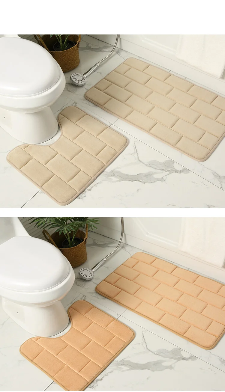 Bath Mat Set 2 Pieces Bath Rug Sets Toilet Floor Anti-Slip Bathroom Mat manufacture