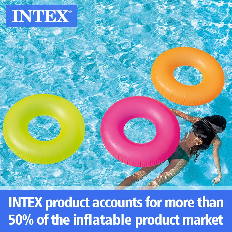 INTEX 59262 NEON FROST TUBES Adult Inflatable Swimming Ring Swimming Circle  Swimming Pool Life Buoy Inflat Pool