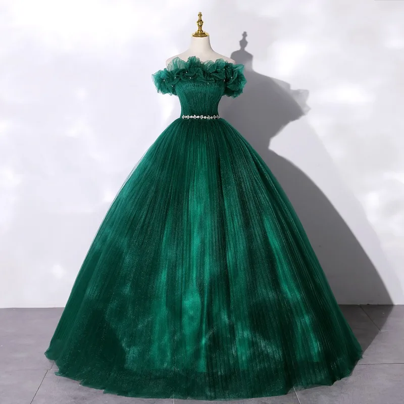 green emerald velvet dress Joanna Girls Dress main image 1