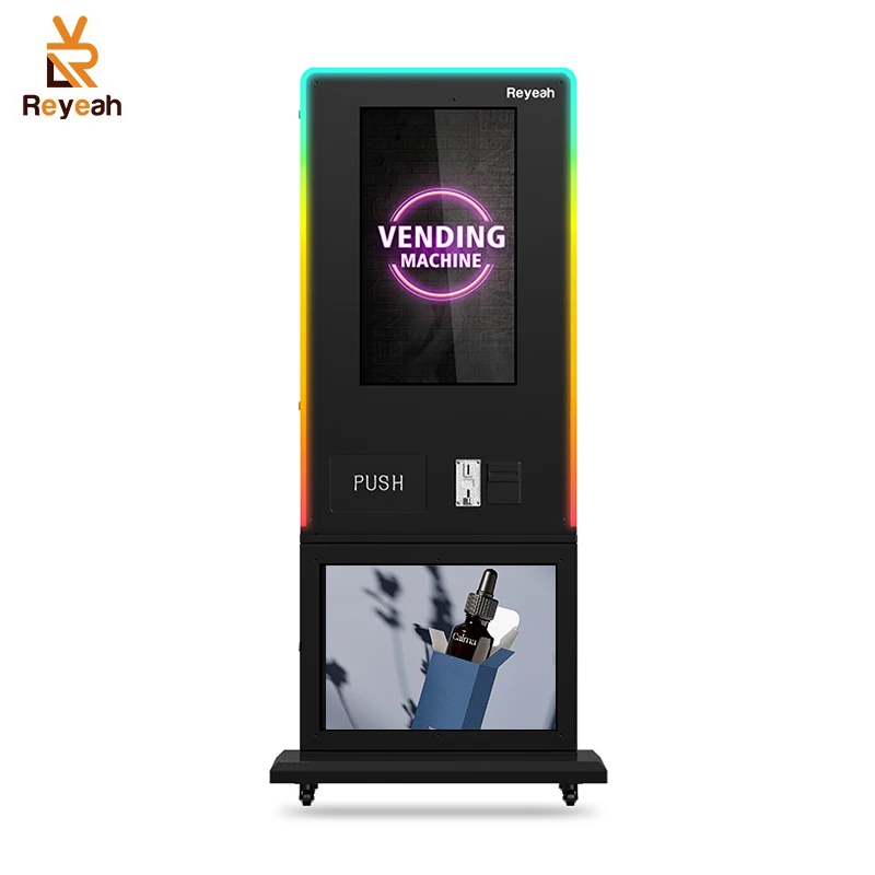 Reyeah Face Recognition Biometric Vending Machine Cbd Id Card Reader Large Capacity 32 Inch Touch Screen Vending Machine