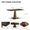 Hotel rectangular restaurant table
