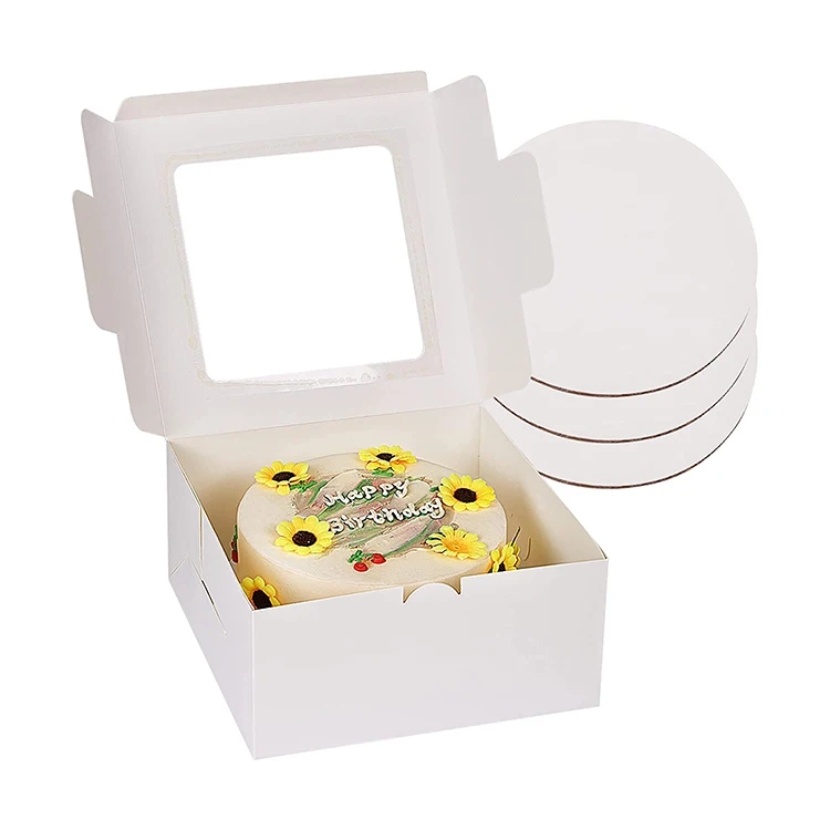 White Bakery Cake Boxes With Boards Buy Custom White Brown Craft Paper Cupcake Box Cake Cup