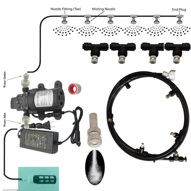 40m60m Misting Cooling System For Cow Farm Outdoor Atomizer Mist Spray