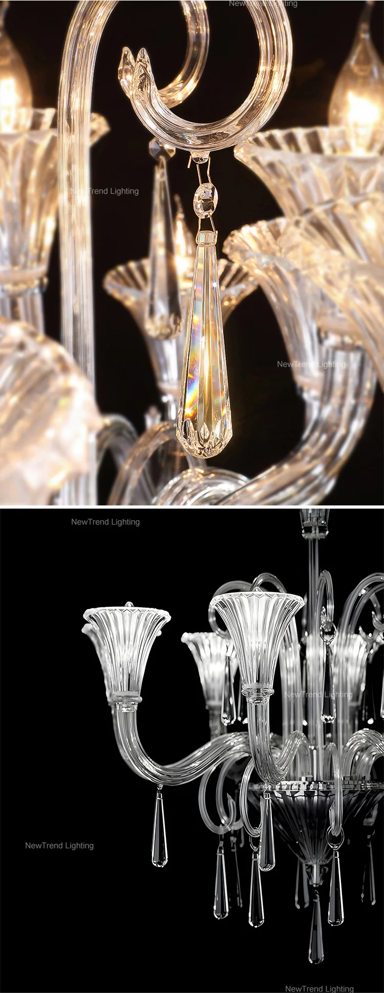 cpl 462 wholesale luxury french murano glass chandelier  large wedding venue  banquet hall lighting-3