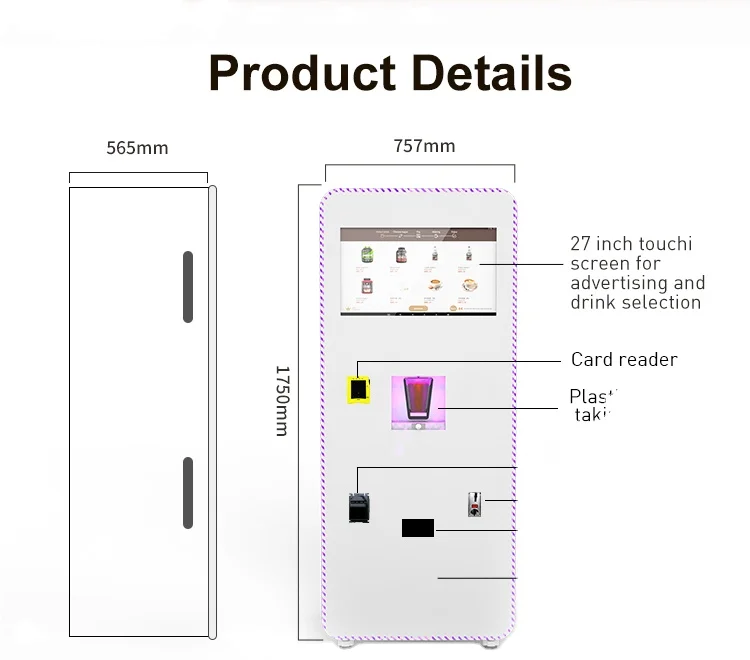 Popular Protein Shake Vending Machine Automatic Touch Screen Gym Cold Mixed Drink Coffee Vending Machine