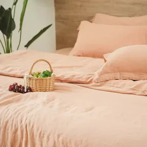 Luxury Oeko-Tex 100% Linen Summer Cooling Blanket Bedding Set Duvet Cover and Bedsheet Collection