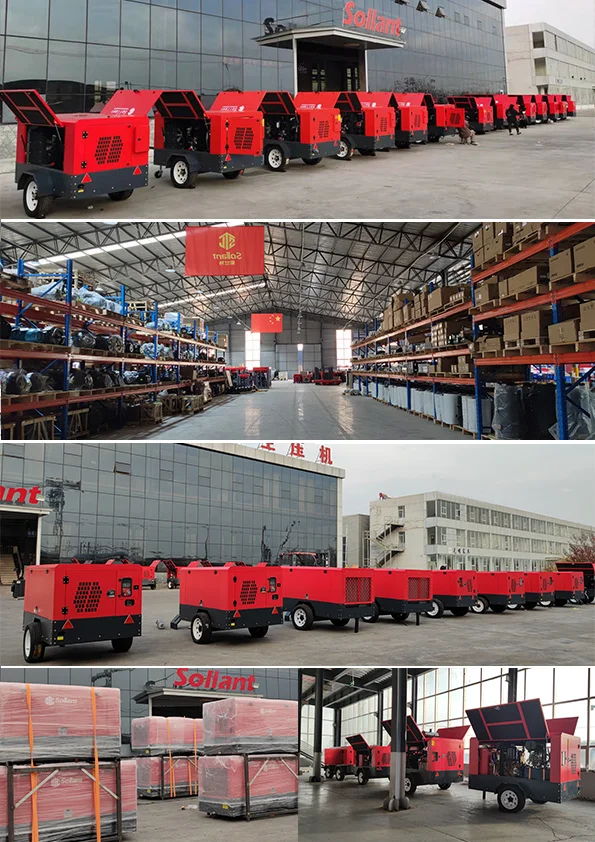 7 Bar 8 Bar 10 Bar Portable Screw Air Compressor for Drilling Rig