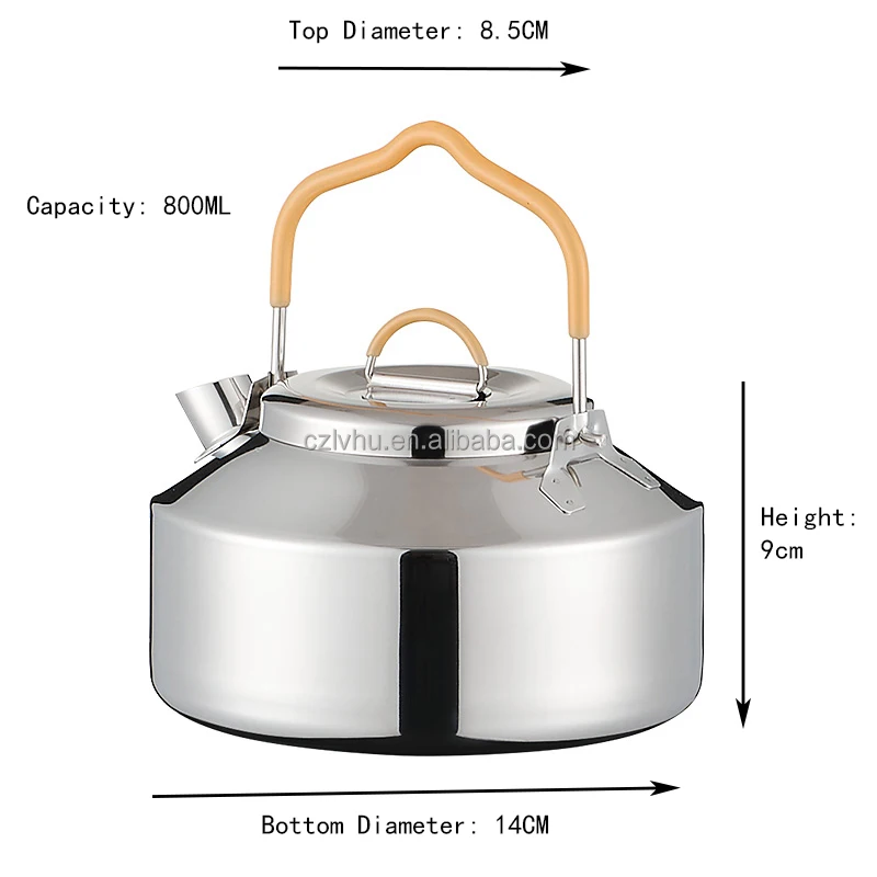 Hot Sale Portable Stainless Steel Camping Kettle 0.8l Lightweight