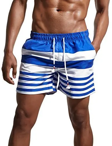 Oem Men's Quick Dry Swimsuit Swim Trunks Watershort Swimwear Stripes Board Shorts Bathing Suits Side Pockets428_voghion.com