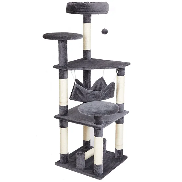 2024 Factory Supply Large Size Pet Cat Climbing Tree Cat Scratcher Furnitures Multi layer Fun Platform Cat Tree Tower With Condo
