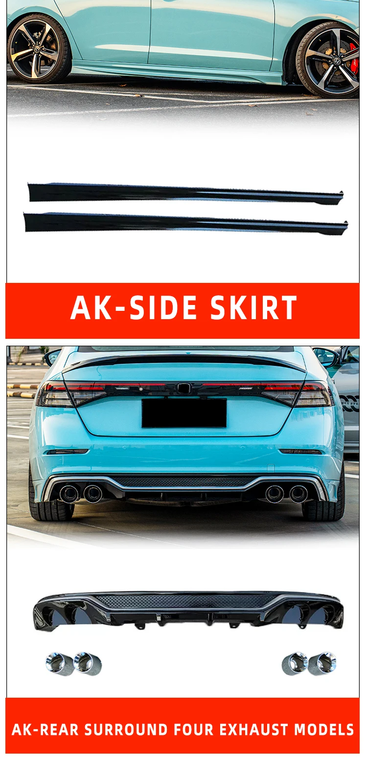 Abs Material Body Kit Upgraded Ak Style Front Lip Back Lip Side Skirt