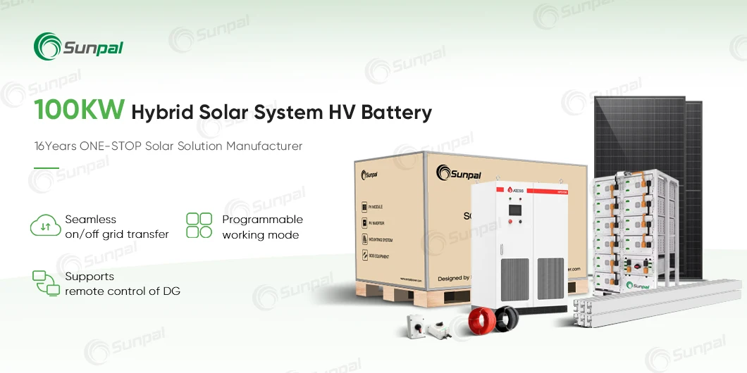 Sunpal Solar Energy Battery System 30Kw 60Kw 100Kw Complete Hybrid ...
