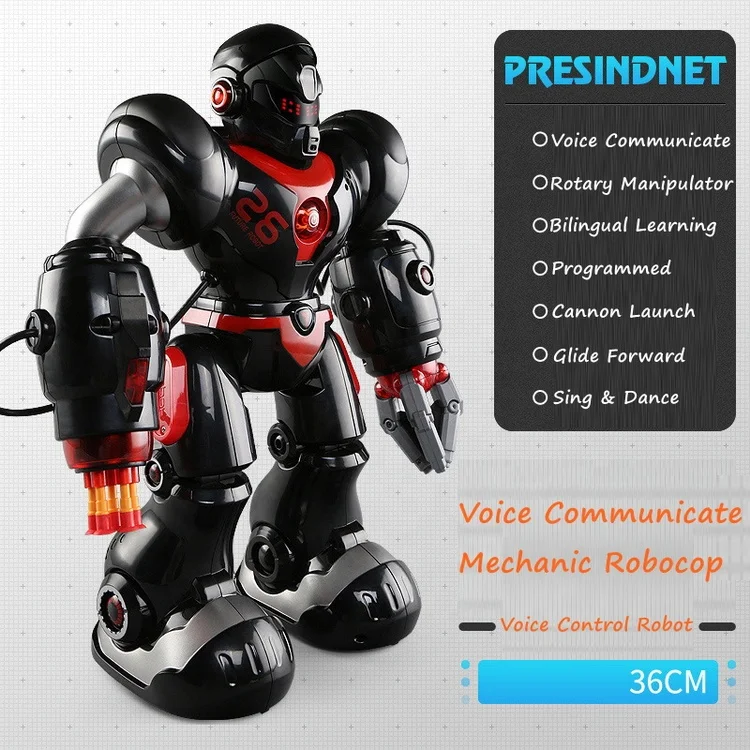 Factory New Design Big Size Remote Control Robocop Programmed Intelligent Robot Toys with Cannon Launcher and Machine Hand