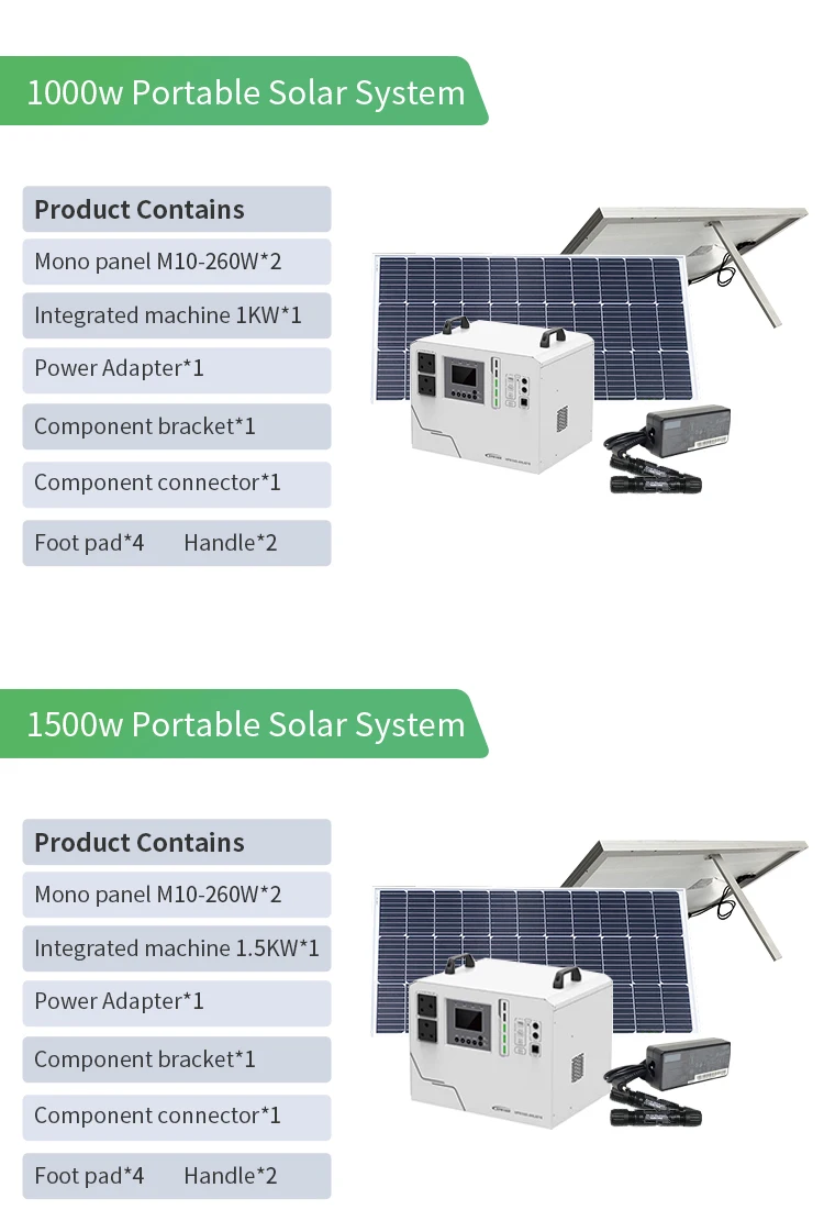 1000W 1500w 2500W PV MPPT Controller Lithium Battery Off Grid Emergency Power Station System Solar Generator with Panel Complet manufacture