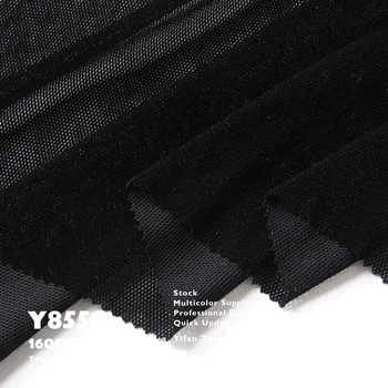 Mesh Velvet Fabric New Style Polyester Spandex Small Grid Texture Fashion Fabrics For Dresses Garments