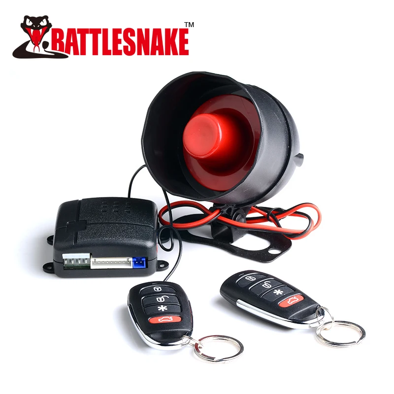 Battlesnake 12V One Way Car Alarm Security System Auto Remote Control Car Alarm for South America Market