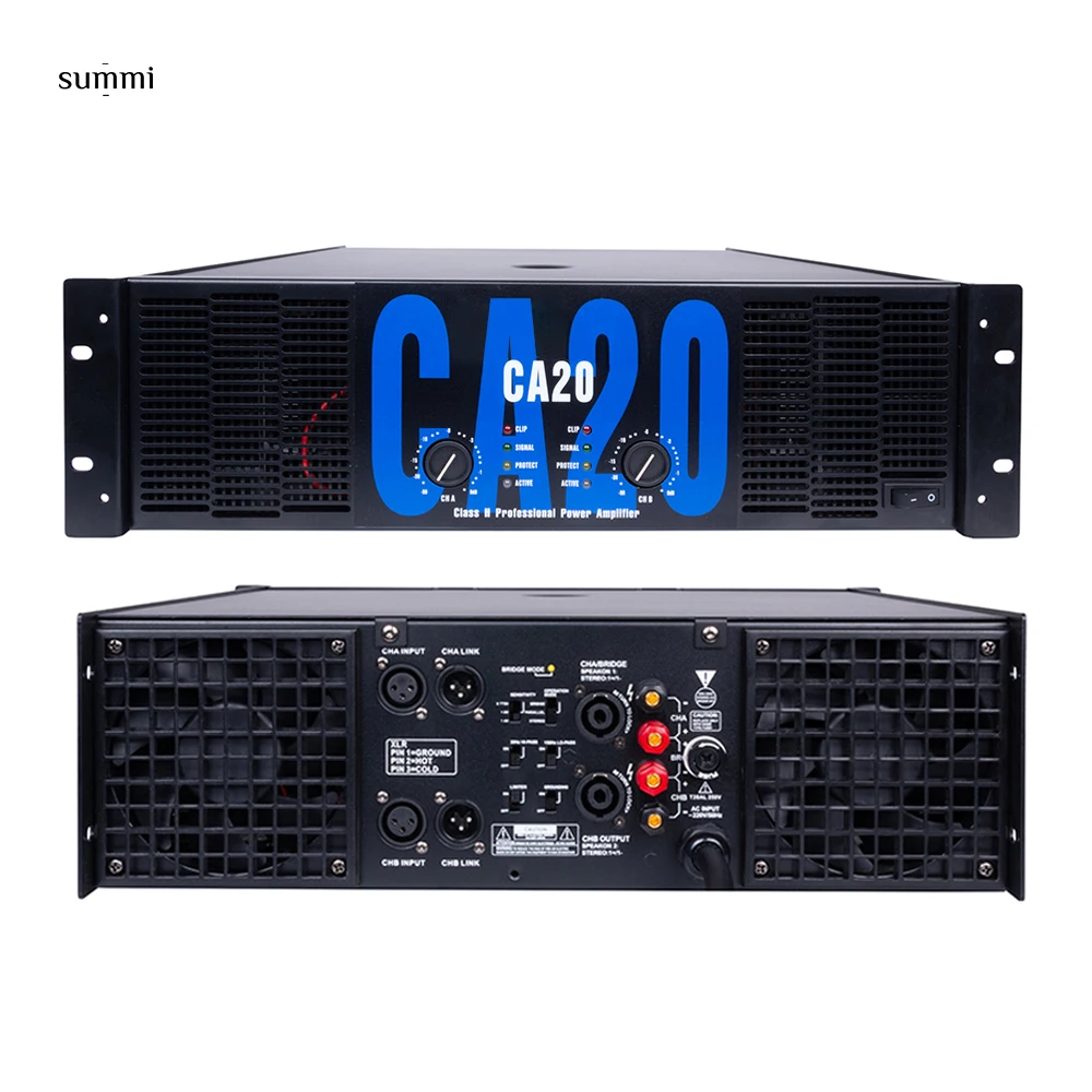 Ca20 Professional Subwoofer Power Amplifier 2 Channel 2*1300w Audio