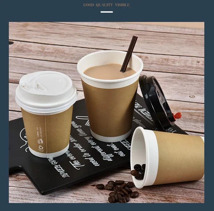 Custom Printed Disposable 10oz Hot Beverage Eco Friendly Paper Coffee