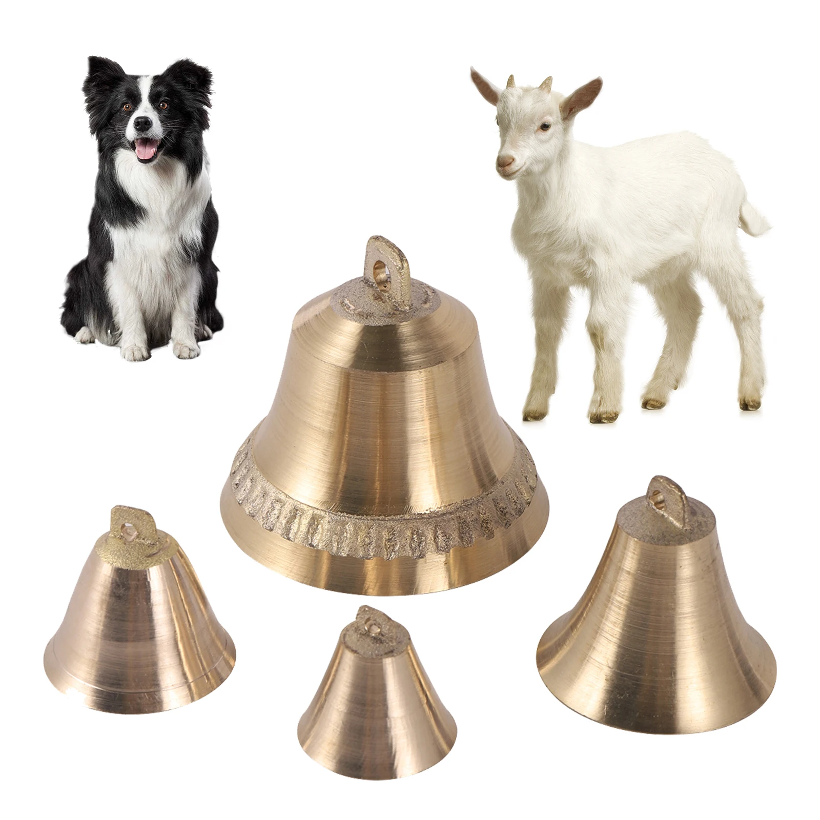 GXXMEI 18 Campanelle In Metallo Per Animali - Forma Classica, Suono Forte E Nitido, Dimensioni 3x3,5 Cm, Bronzo Rosso E Verde, Ideali Per Fattoria E Artigianato