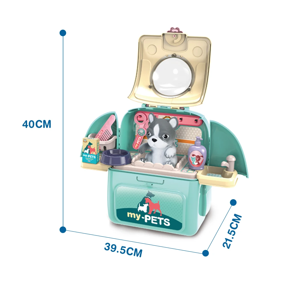 Комплект для ухода за домашними животными, рюкзак для ветеринара, игрушки для собак, кошек, детский докторский набор для подарка | Набор для ухода за домашними животными
