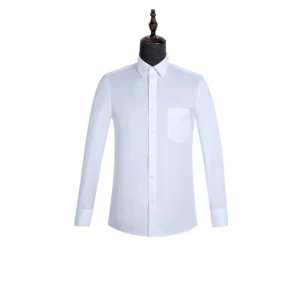 White 60% Cotton Customized Long Sleeved Wholesale Men Formal Dress Shirts Men's Office Business Shirts