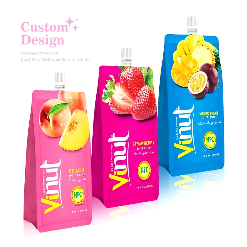 Custom Printed Jelly Juice Liquor Water Drink Pouches