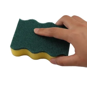 Dish Cleaner Yellow and Green Composite High-quality Sponge Soft Sponge the Washing Pad Won't Hurt the Dishes