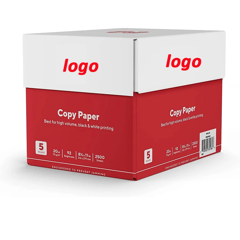8.5" X 11" Copy Paper 20 Lbs 92 Brightness 500 Sheets Ream 5 Reams